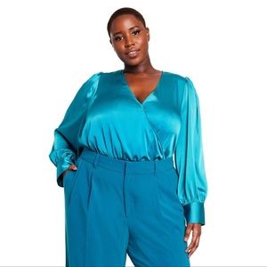 Teal Bodysuit Sergio Hudson x Target NWT
